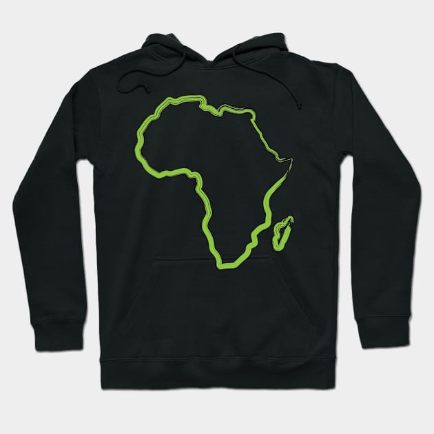 Map of Africa Simple Lime Color Line Art Design Gift Idea Hoodie by c1337s